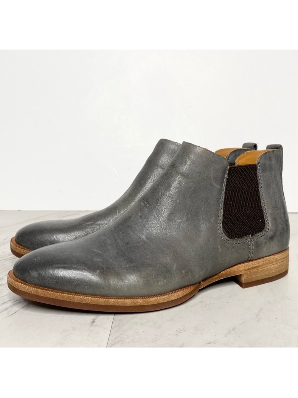 New! Kork Ease Kit Gray Leather Chelsea Bootie 6M